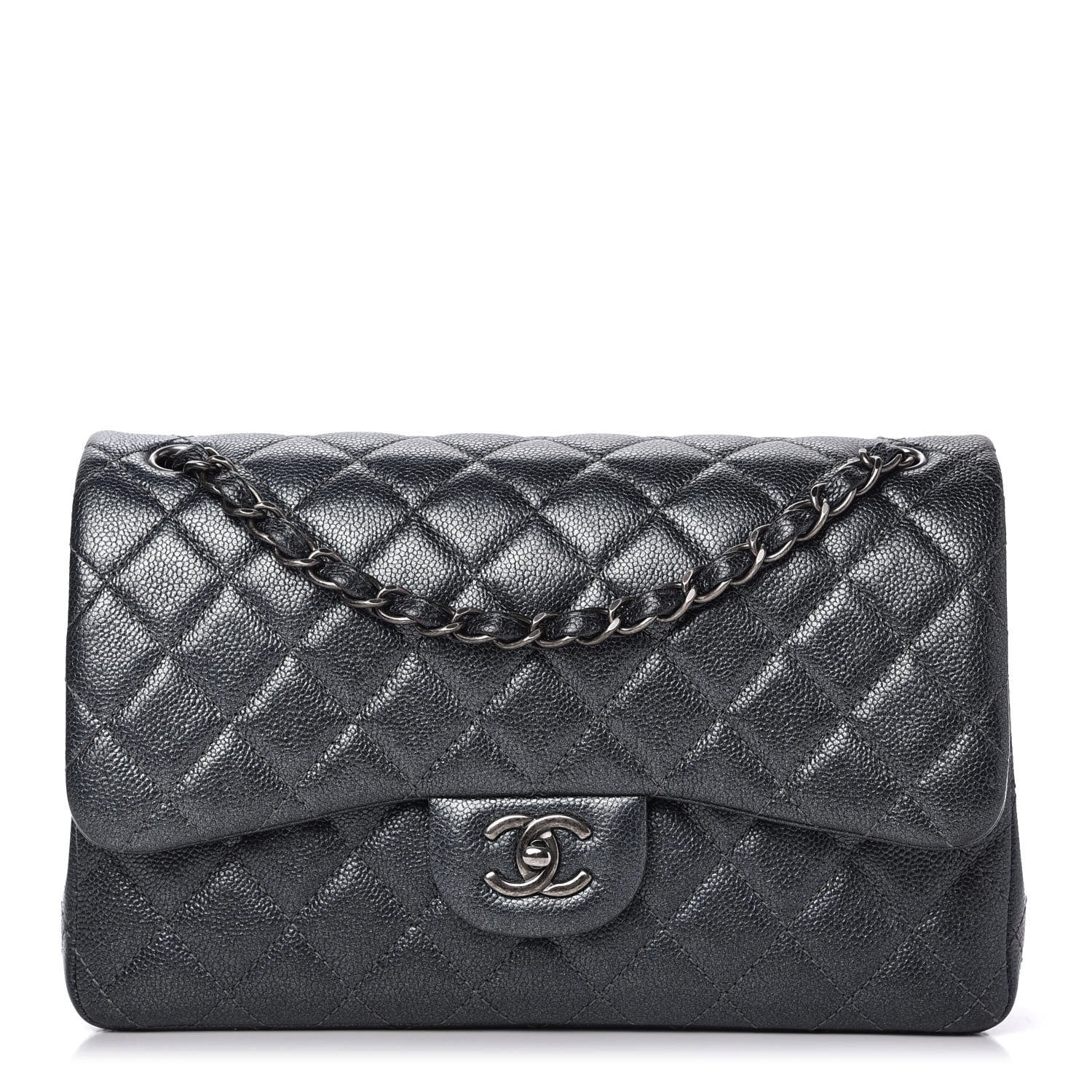 Chanel Pearly Caviar Quilted Jumbo Double Flap Black 1 of 11