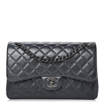 Chanel Pearly Caviar Quilted Jumbo Double Flap Black 1 of 11