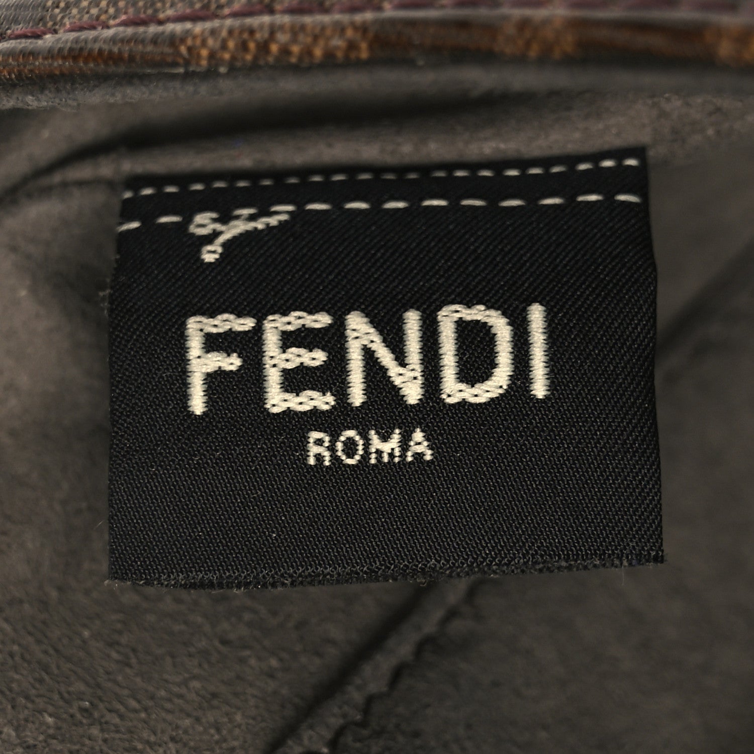 Fendi Glazed Fabric Vitello Century FF 1974 Stamp Patch Mini Double F Crossbody Bag Mogano Panna Fragola 6 of 9