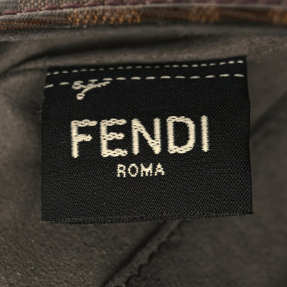 Fendi Glazed Fabric Vitello Century FF 1974 Stamp Patch Mini Double F Crossbody Bag Mogano Panna Fragola 6 of 9