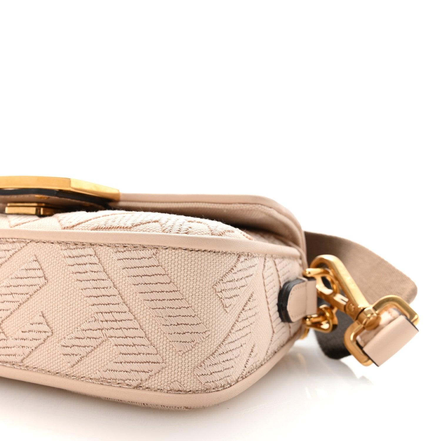 Fendi Canvas Vitello King Bi-Color Strap FF Embroidered Mini