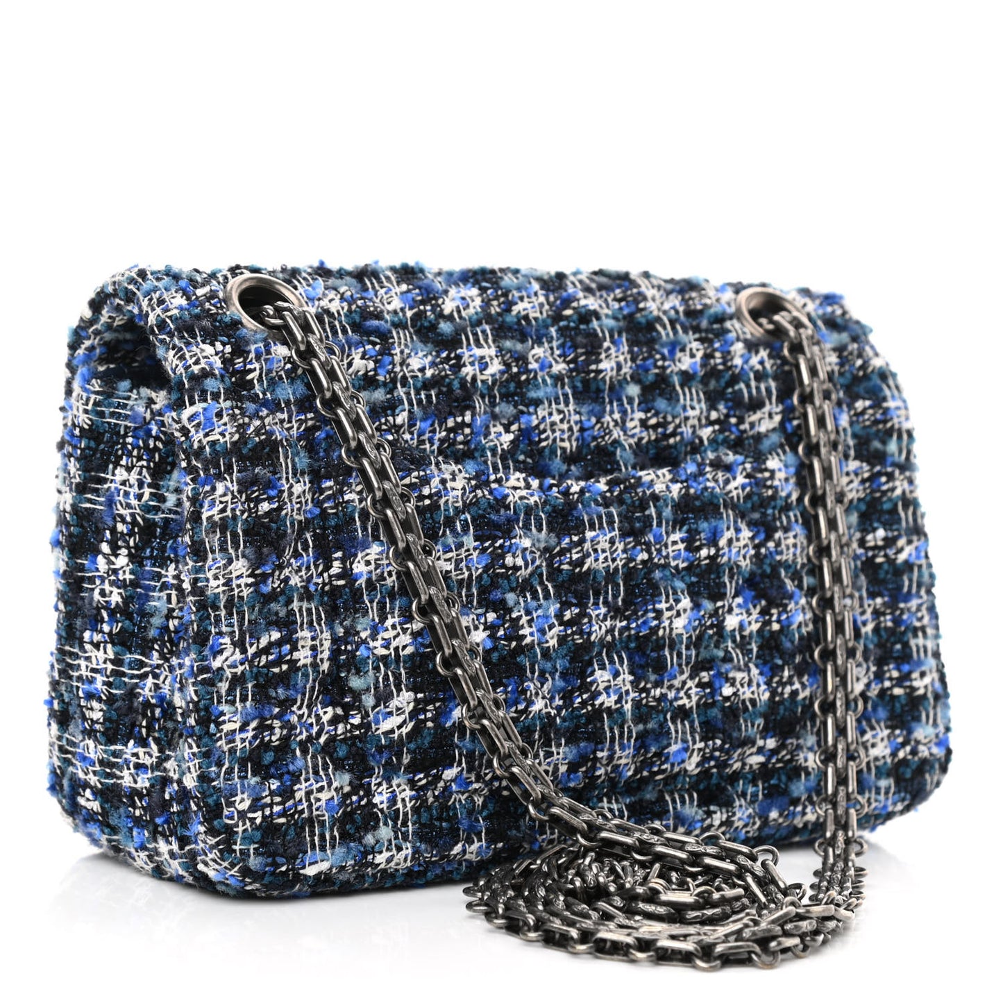 Tweed Quilted 2.55 Reissue Mini Flap Blue