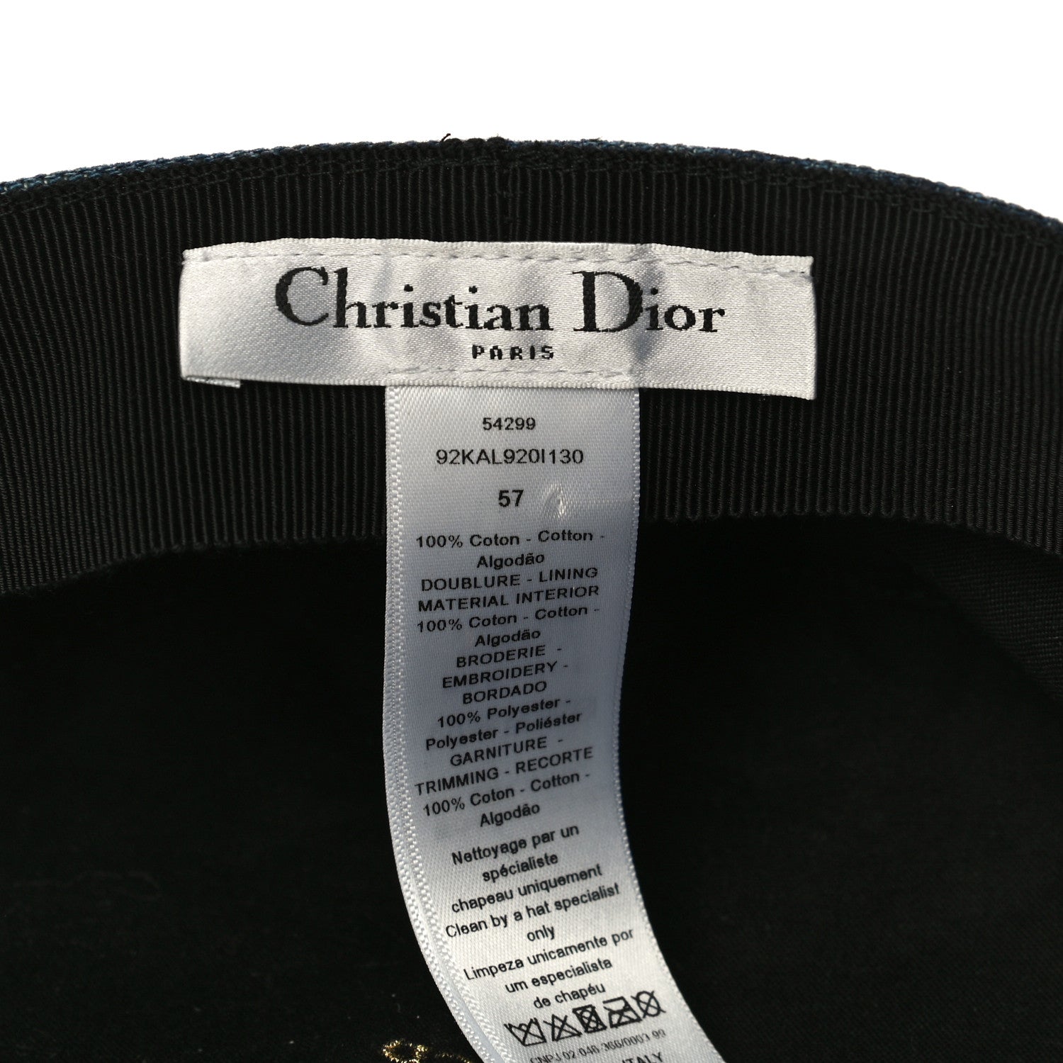 Christian Dior Cotton Denim Baker Boy Hat 57 Blue 6 of 9