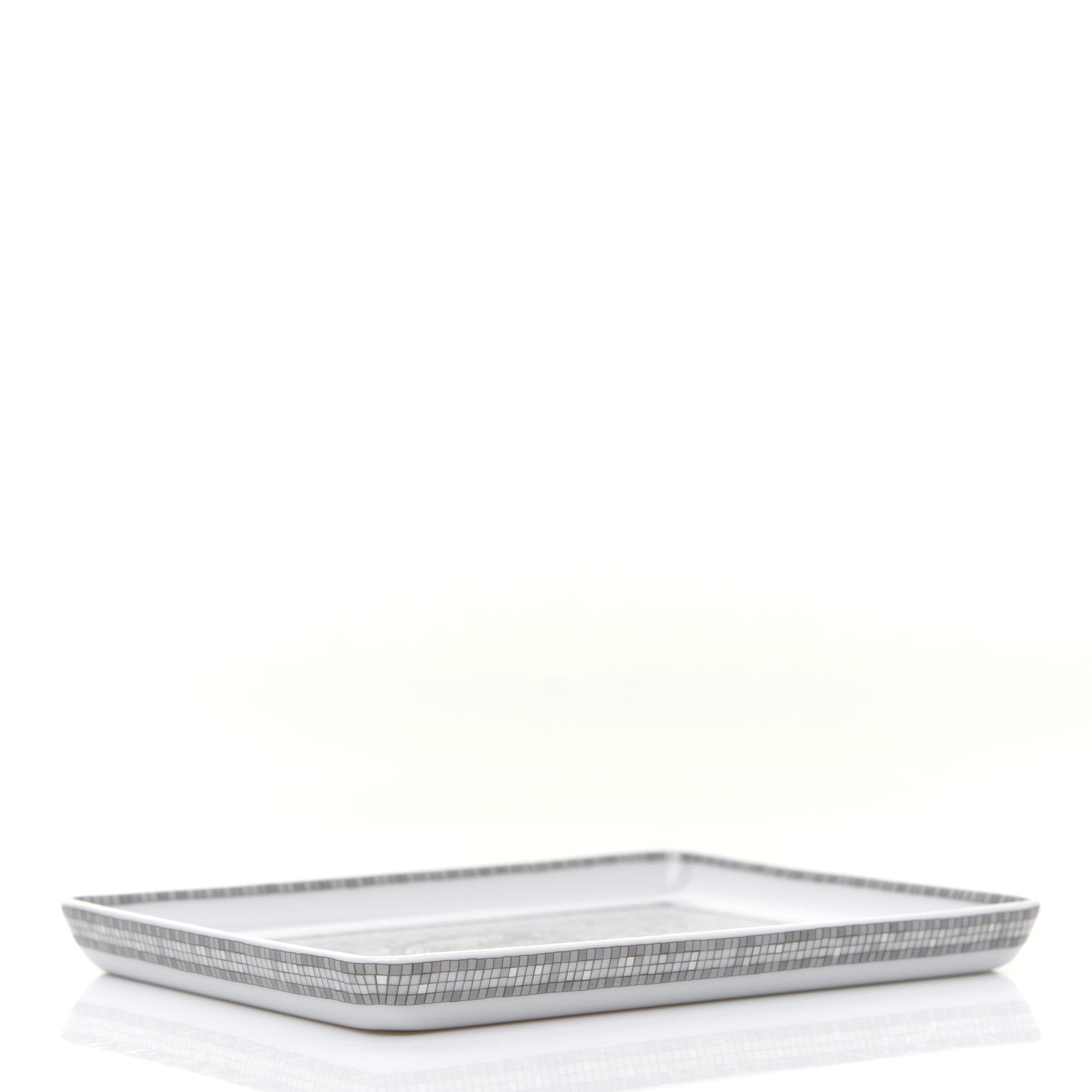 Hermes Porcelain Mosaique Au 24 Sushi Plate Platine 6 of 7