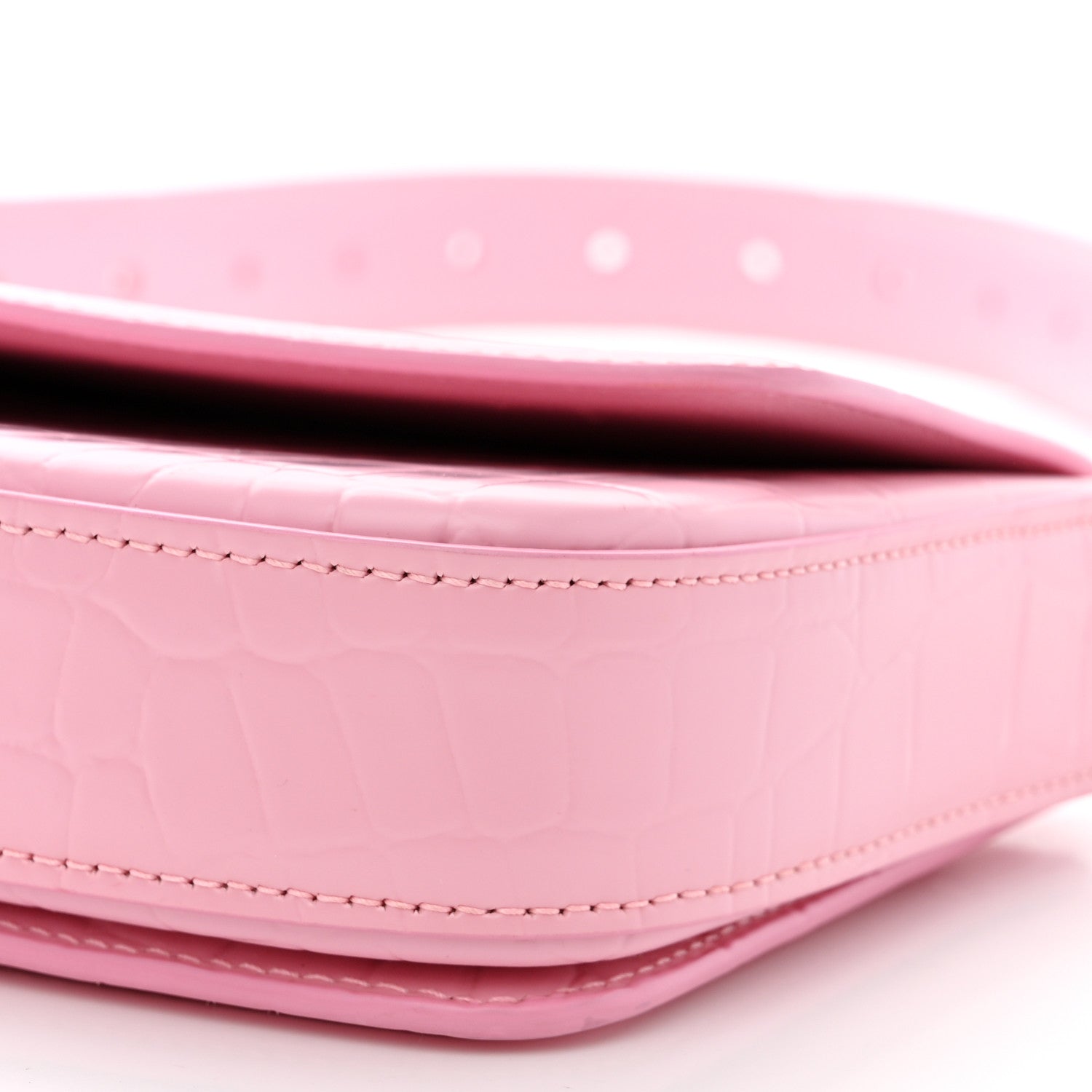 Balenciaga Shiny Calfskin Crocodile Embossed Ghost Sling Bag Pink 11 of 16