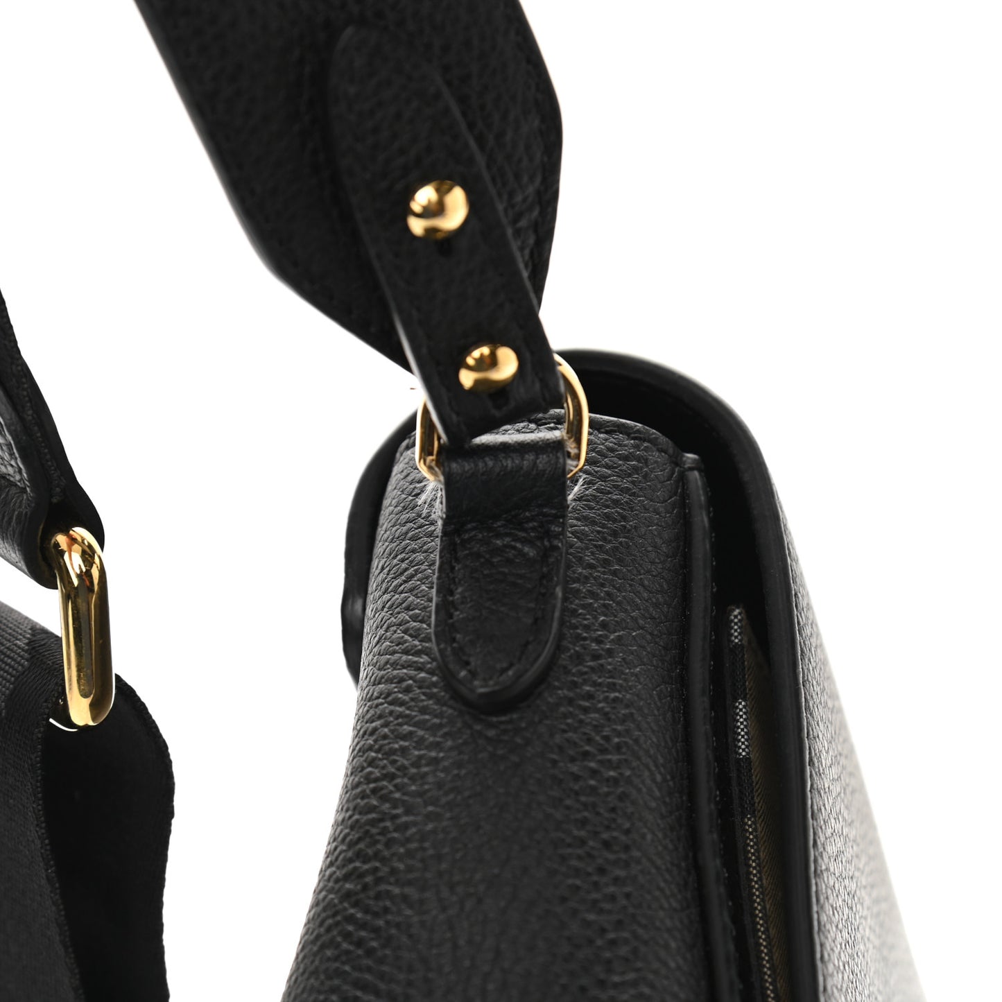 Grainy Calfskin Vintage Check Note Crossbody Bag Black