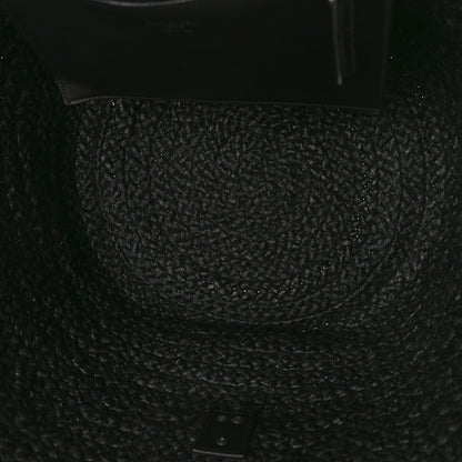 Saint Laurent Raffia Calfskin Celtic Buckle Medium Panier Tote Black 5 of 11