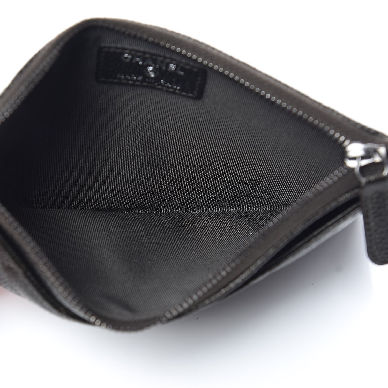 Chanel Caviar Quilted Classic Zip Pouch Dark Green 5 of 8