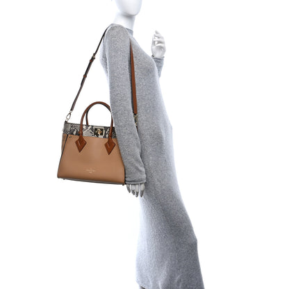 Louis Vuitton Calfskin Snakeskin Monogram On My Side MM Arizona Beige 2 of 9