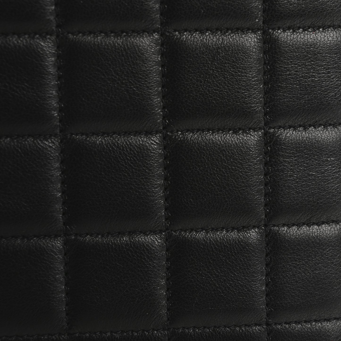 Calfskin Quilted Zipped Pouch Black