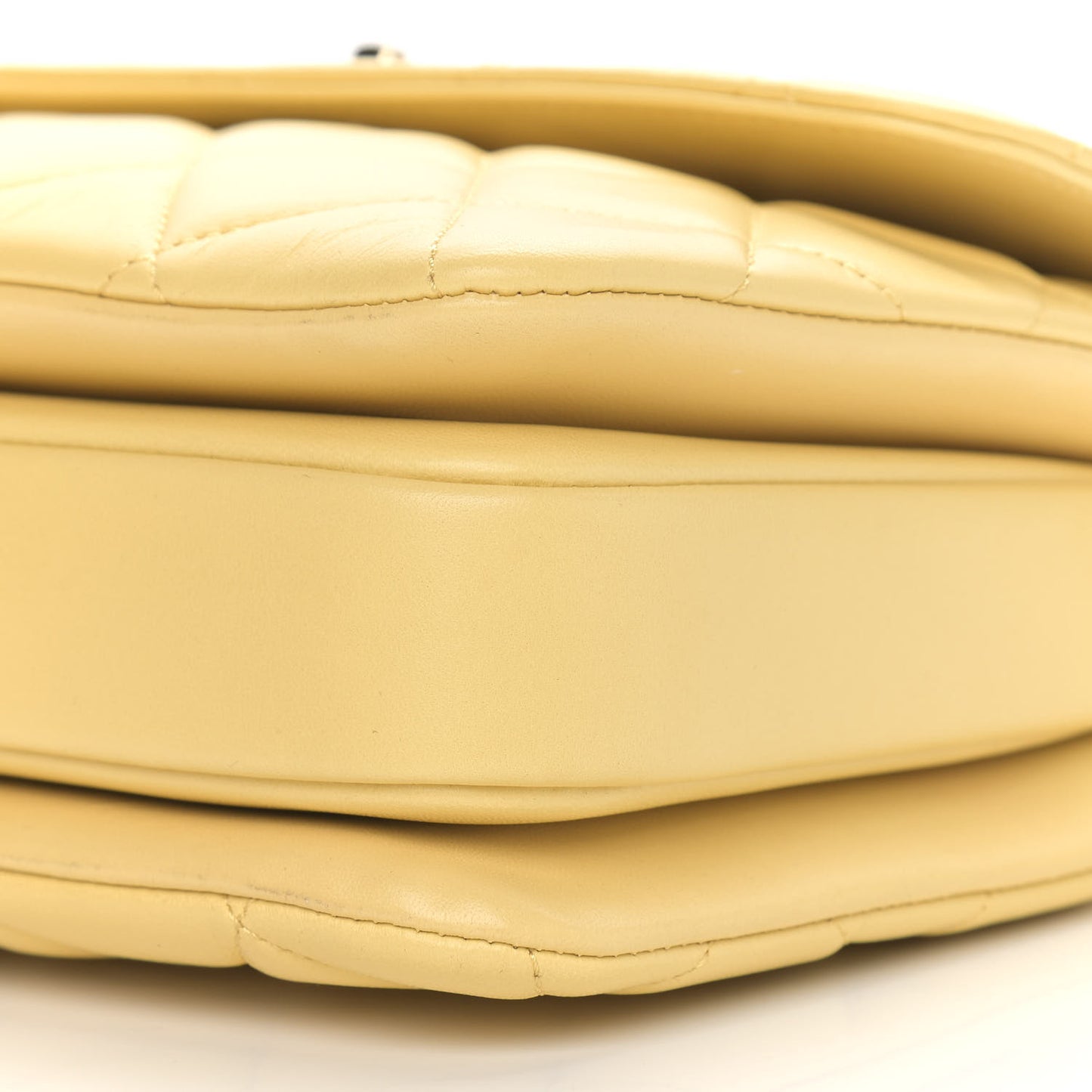 Lambskin Quilted Small Trendy CC Flap Dual Handle Bag Yellow
