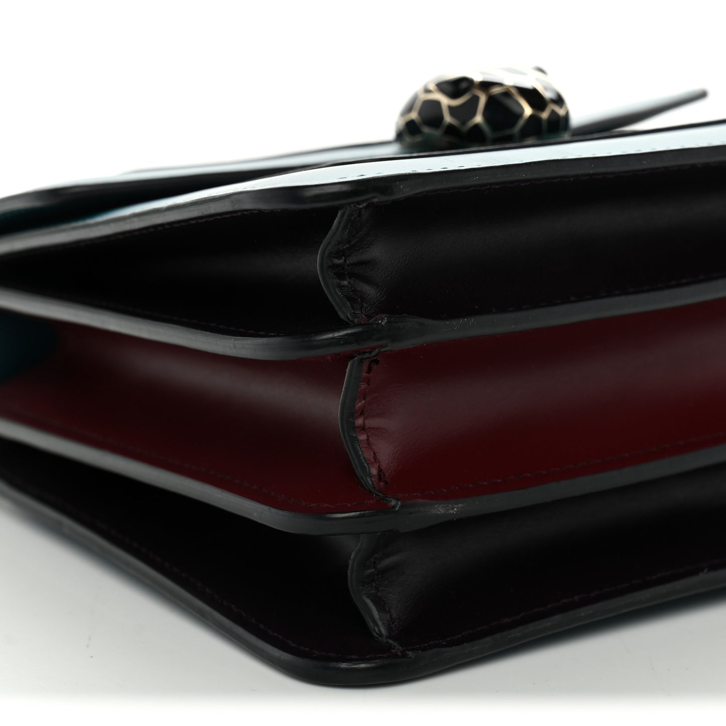 Calfskin Serpenti Forever Top Handle Turquoise Burgundy