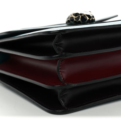 Bulgari Calfskin Serpenti Forever Top Handle Turquoise Burgundy 8 of 10