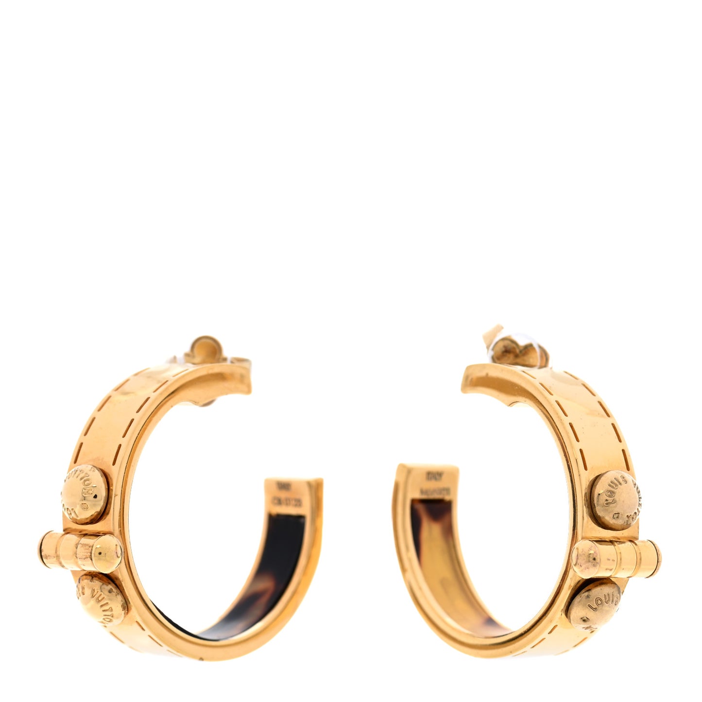Metal Hinged Hoop Earrings Gold