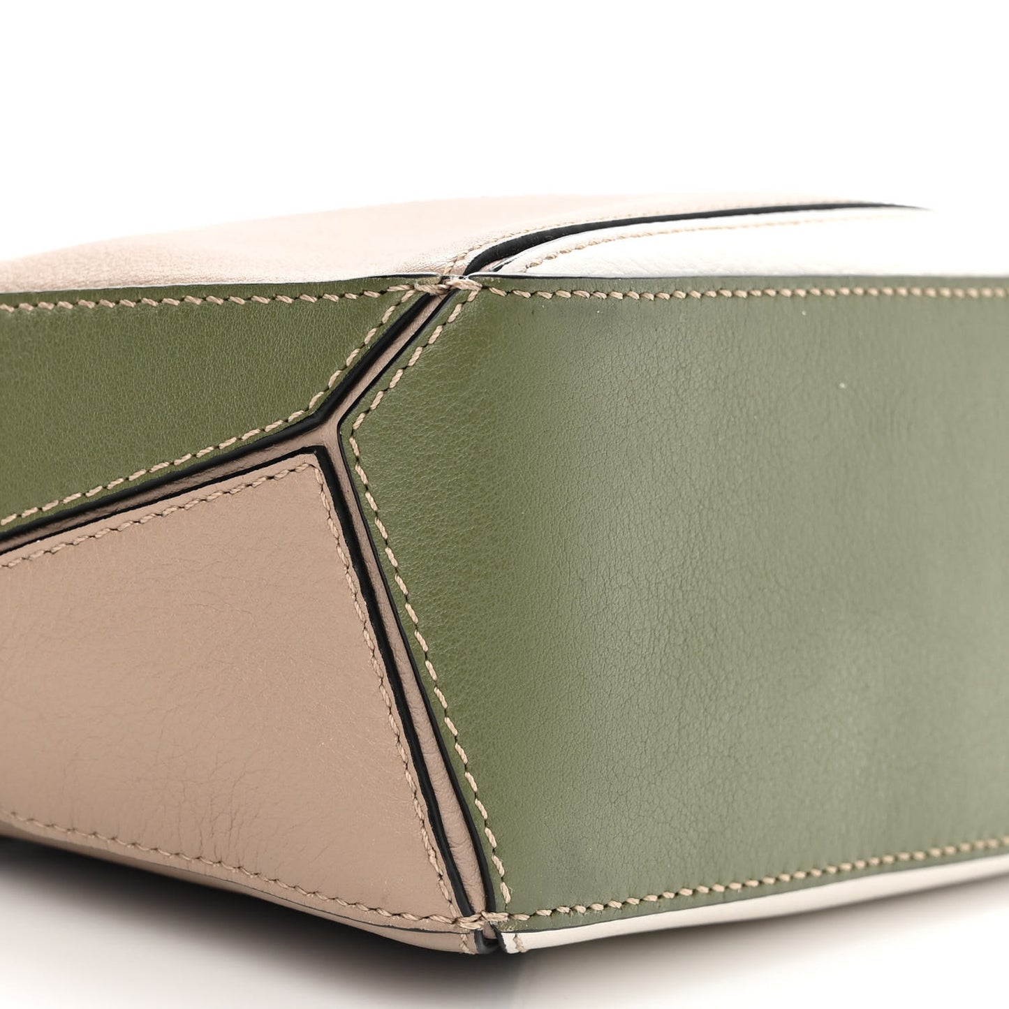 Calfskin Mini Puzzle Bag Sand Avocado Green