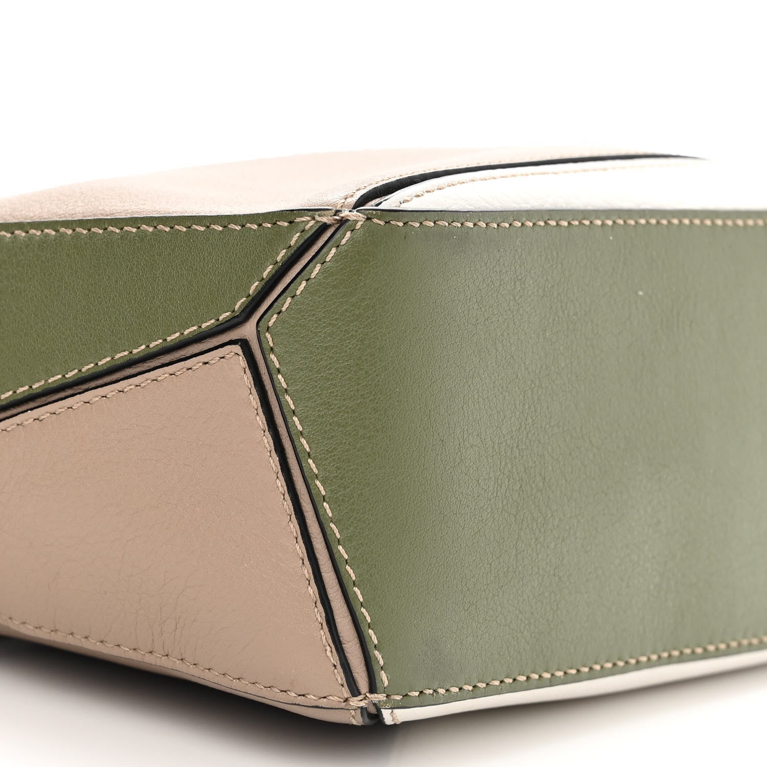 Loewe Calfskin Mini Puzzle Bag Sand Avocado Green 9 of 11