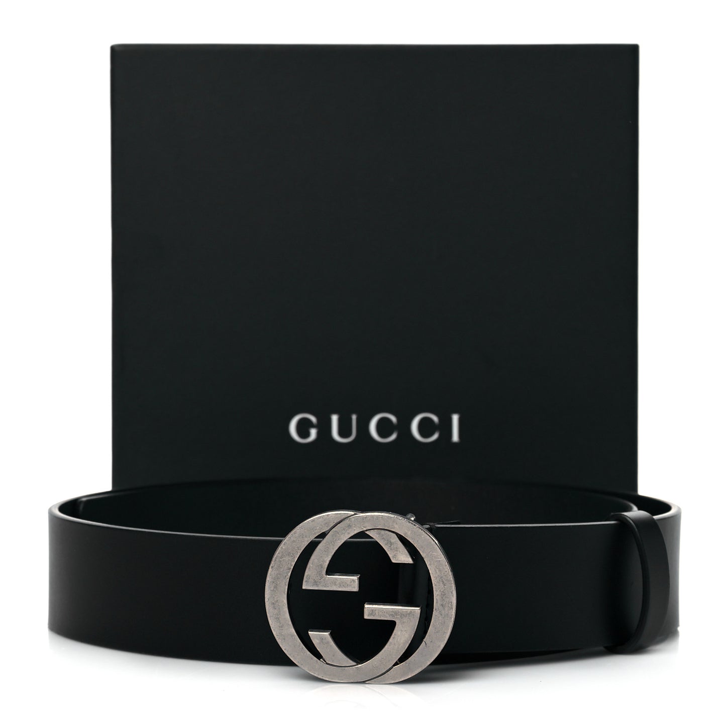 Selleria Calfskin Mens Interlocking G 37mm Belt 85 34 Black