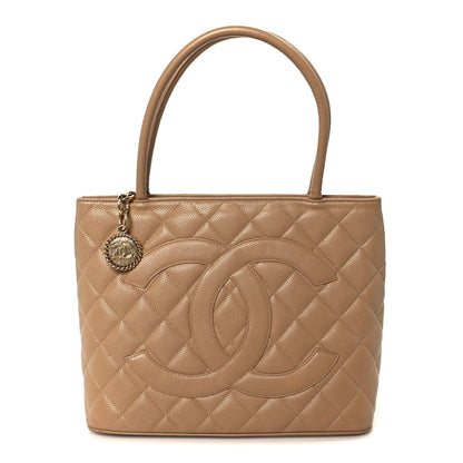 Chanel Caviar Quilted Medallion Tote Beige 1 of 10
