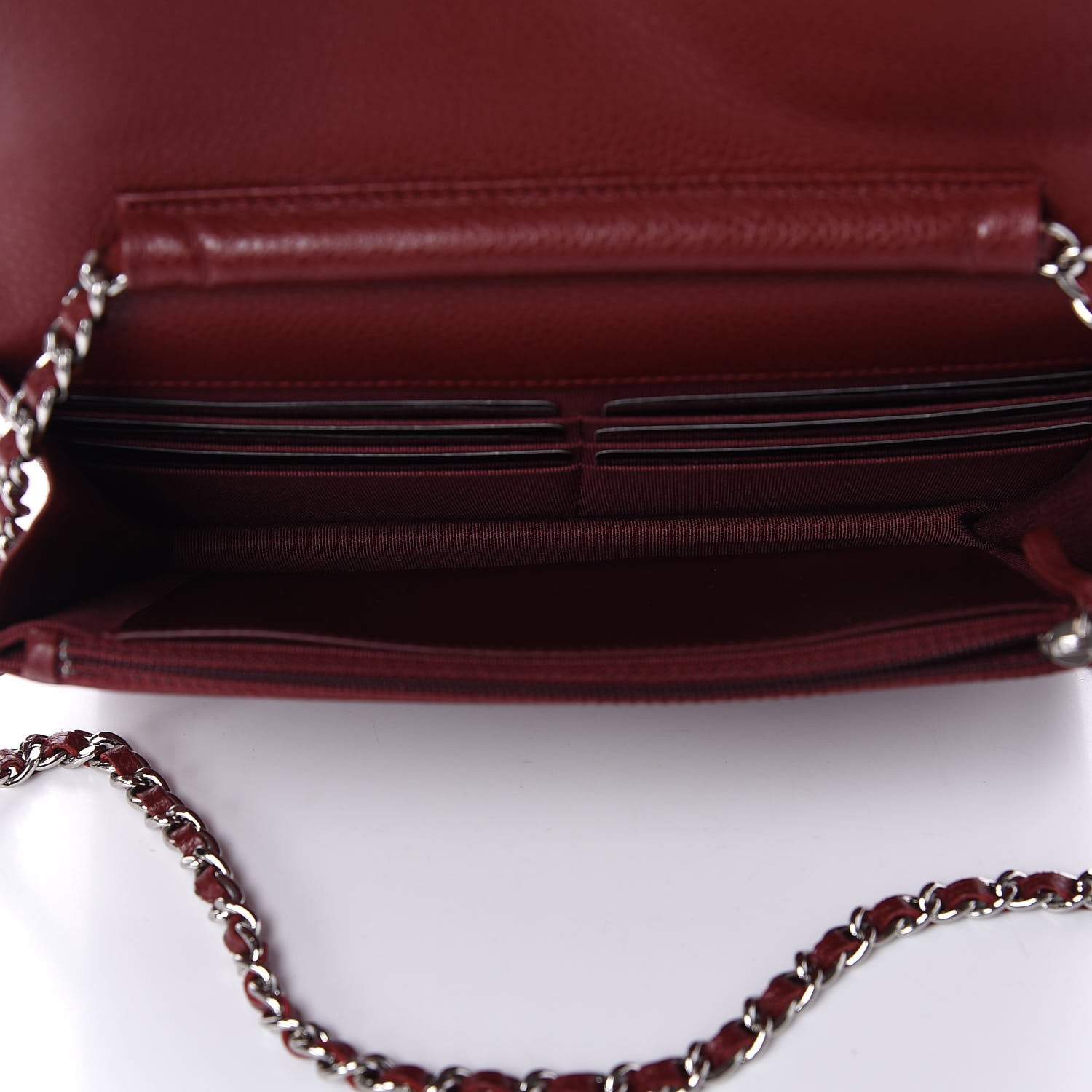 Chanel Caviar Quilted Wallet On Chain WOC Red 5 of 10