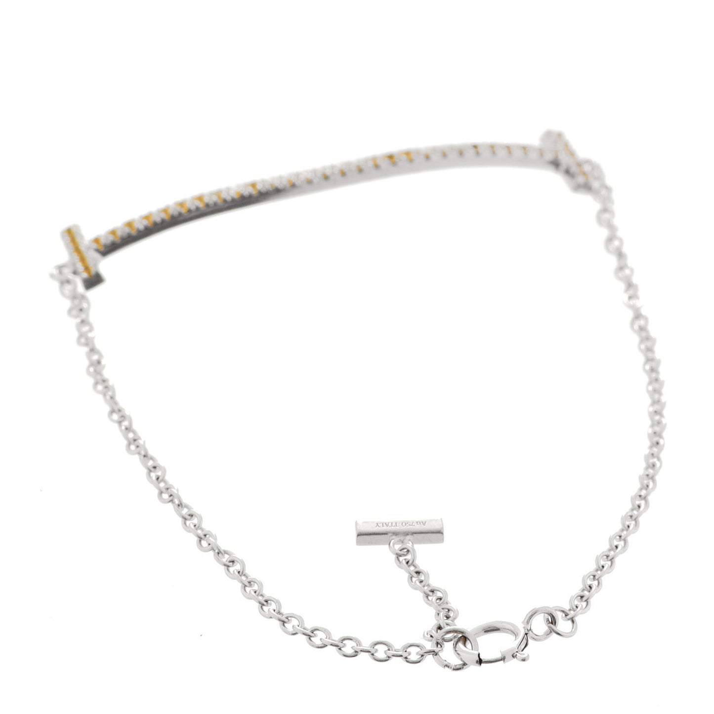 18K White Gold Yellow Sapphire T Smile Bracelet