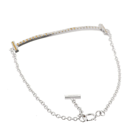 Tiffany 18K White Gold Yellow Sapphire T Smile Bracelet 3 of 6