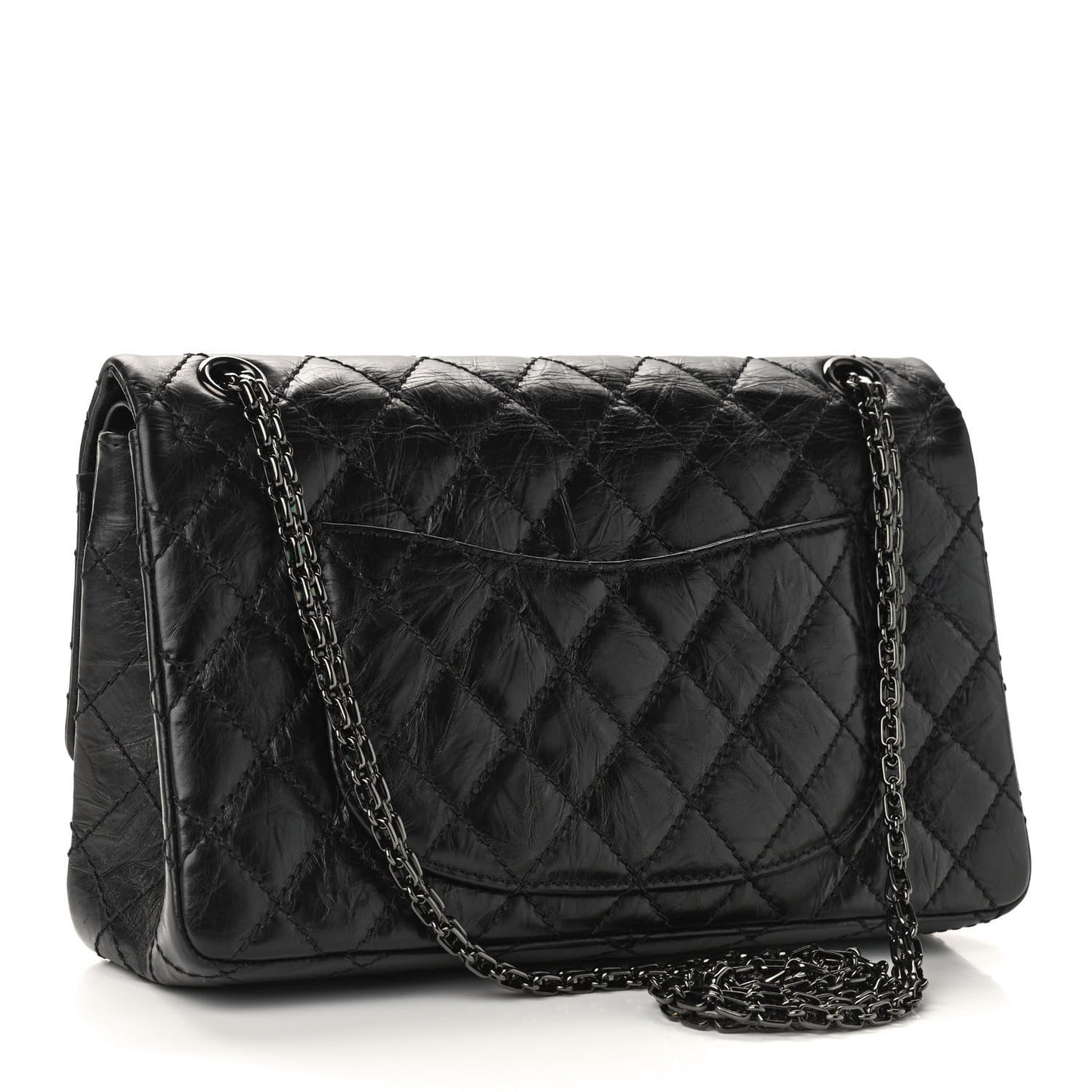 Glazed Calfskin Quilted 2.55 Reissue 226 Flap So Black