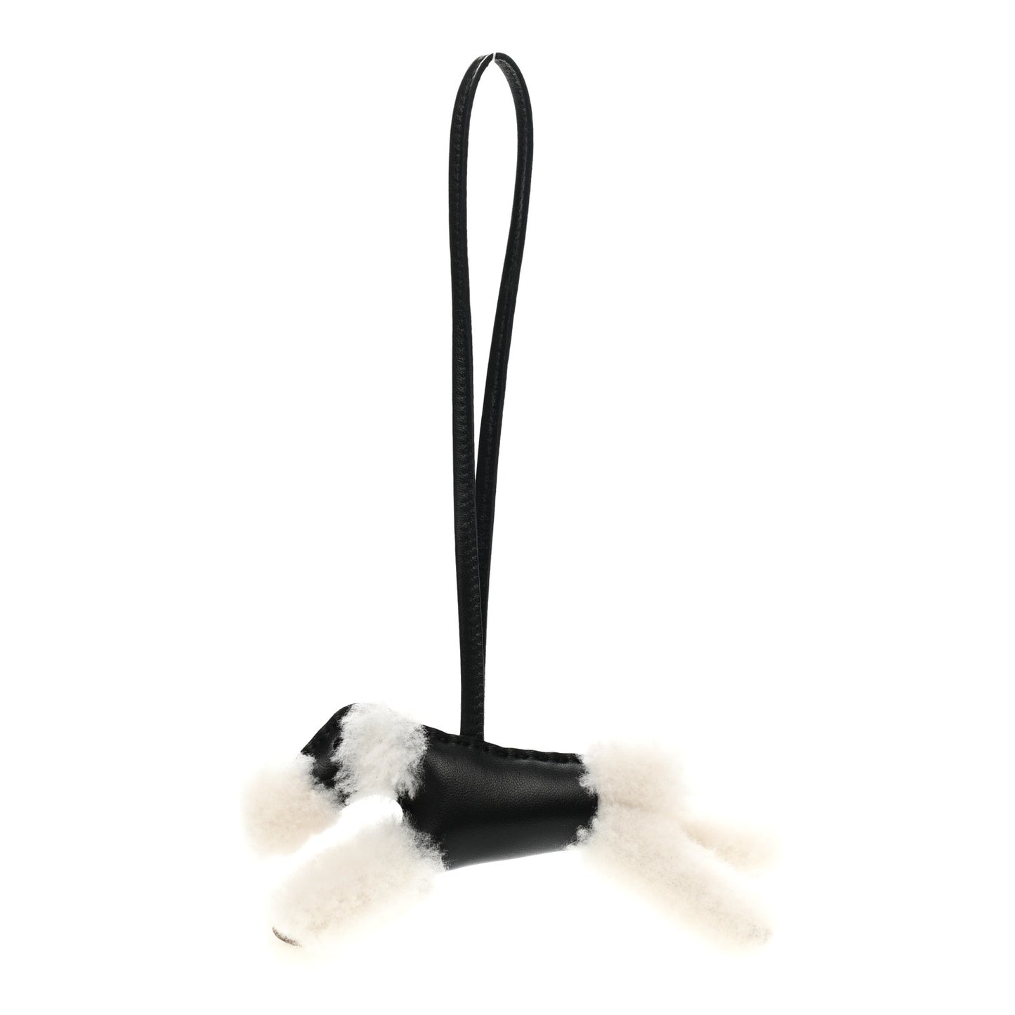 Milo Lambskin Shearling Budy Charm Black