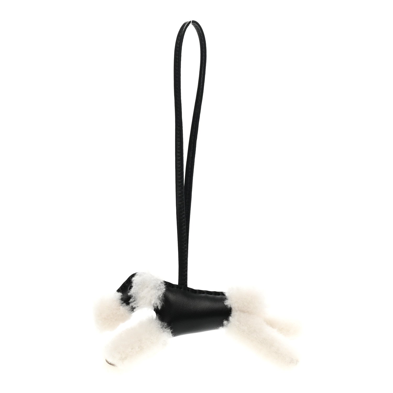 Hermes Milo Lambskin Shearling Budy Charm Black 1 of 4