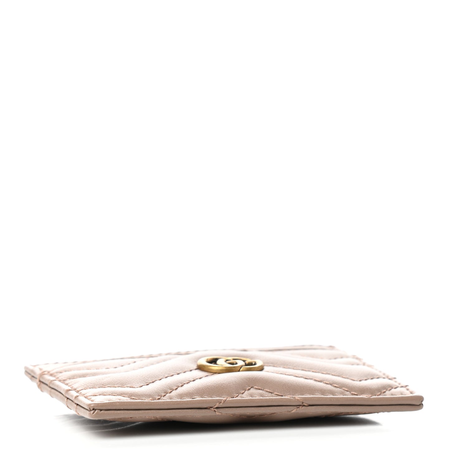Calfskin Matelasse GG Marmont Card Holder Porcelain Rose