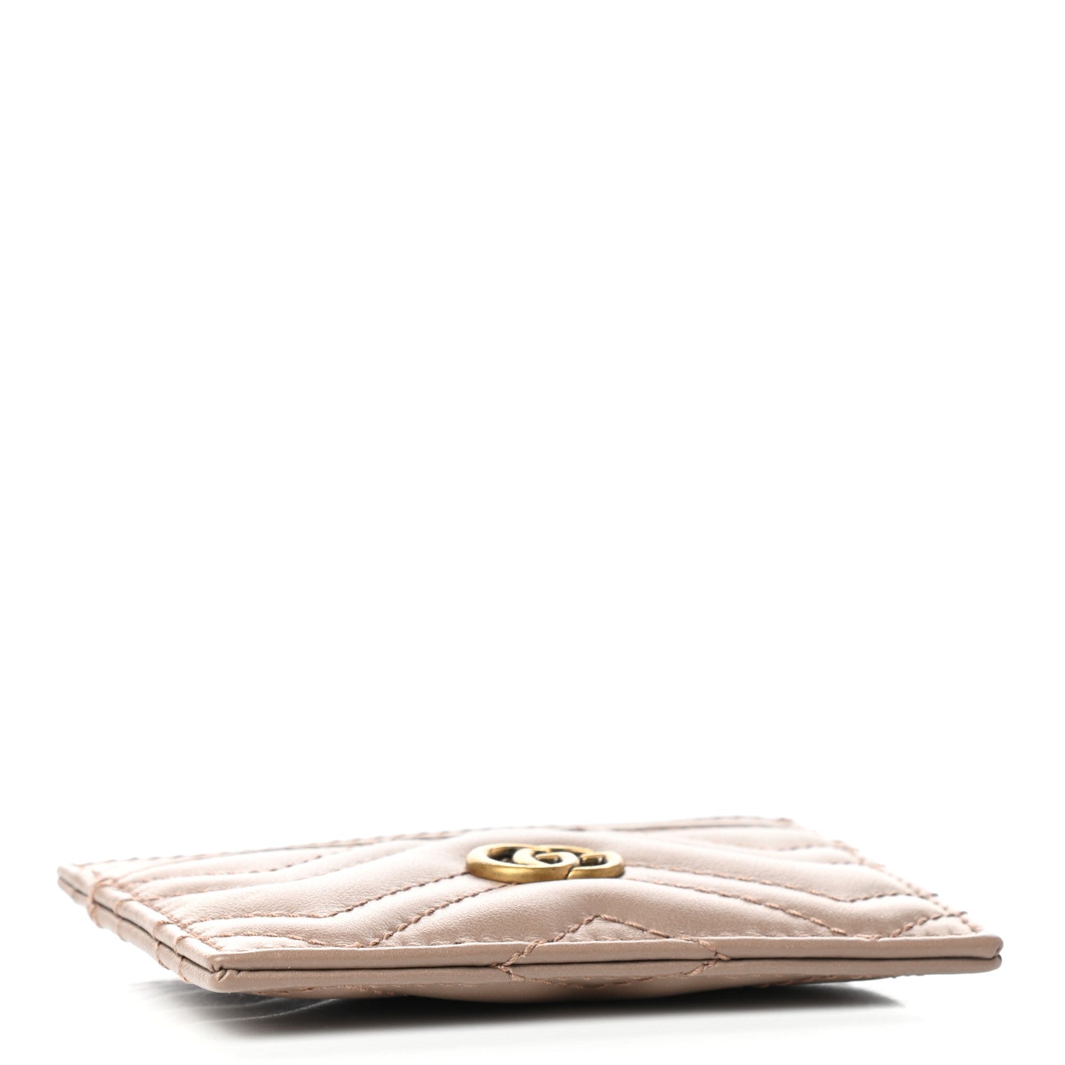 Gucci Calfskin Matelasse GG Marmont Card Holder Porcelain Rose 4 of 6