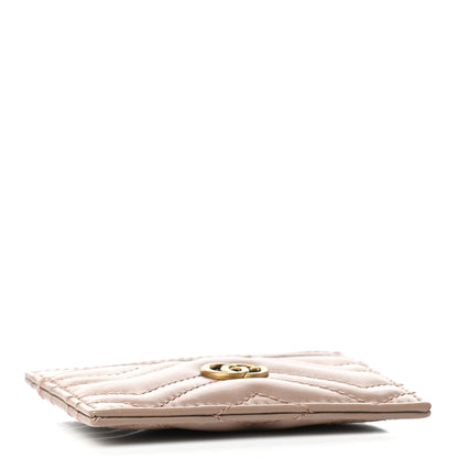 Gucci Calfskin Matelasse GG Marmont Card Holder Porcelain Rose 4 of 6