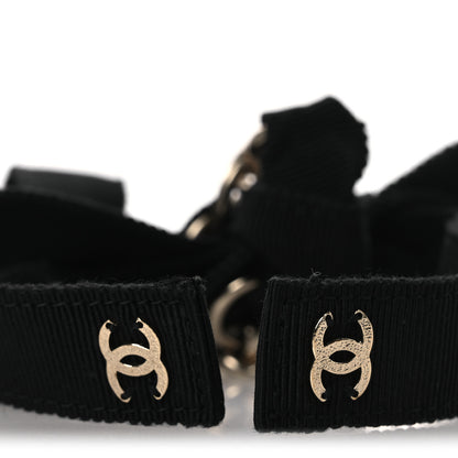 Chanel Grosgrain Chain CC Bow Belt Black 4 of 5