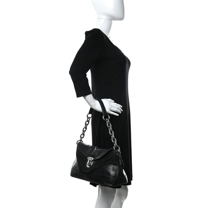 Prada Calfskin Tessuto Nylon Shoulder Bag Black 2 of 11