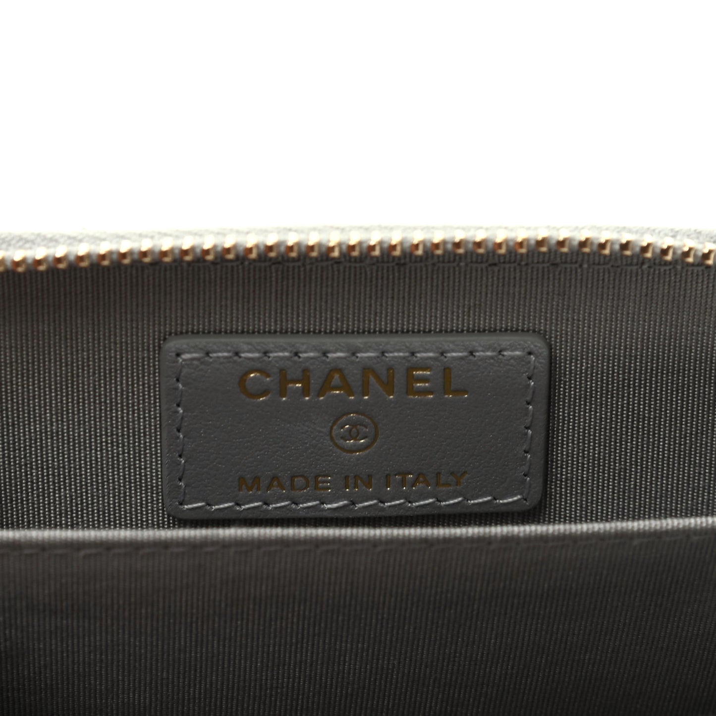Metallic Goatskin Quilted Chanel 19 Zip Around Coin Purse Wallet Silver
