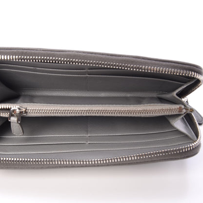 Prada Saffiano Bi-Color Metal Zip Around Wallet Marmo Nube 5 of 7