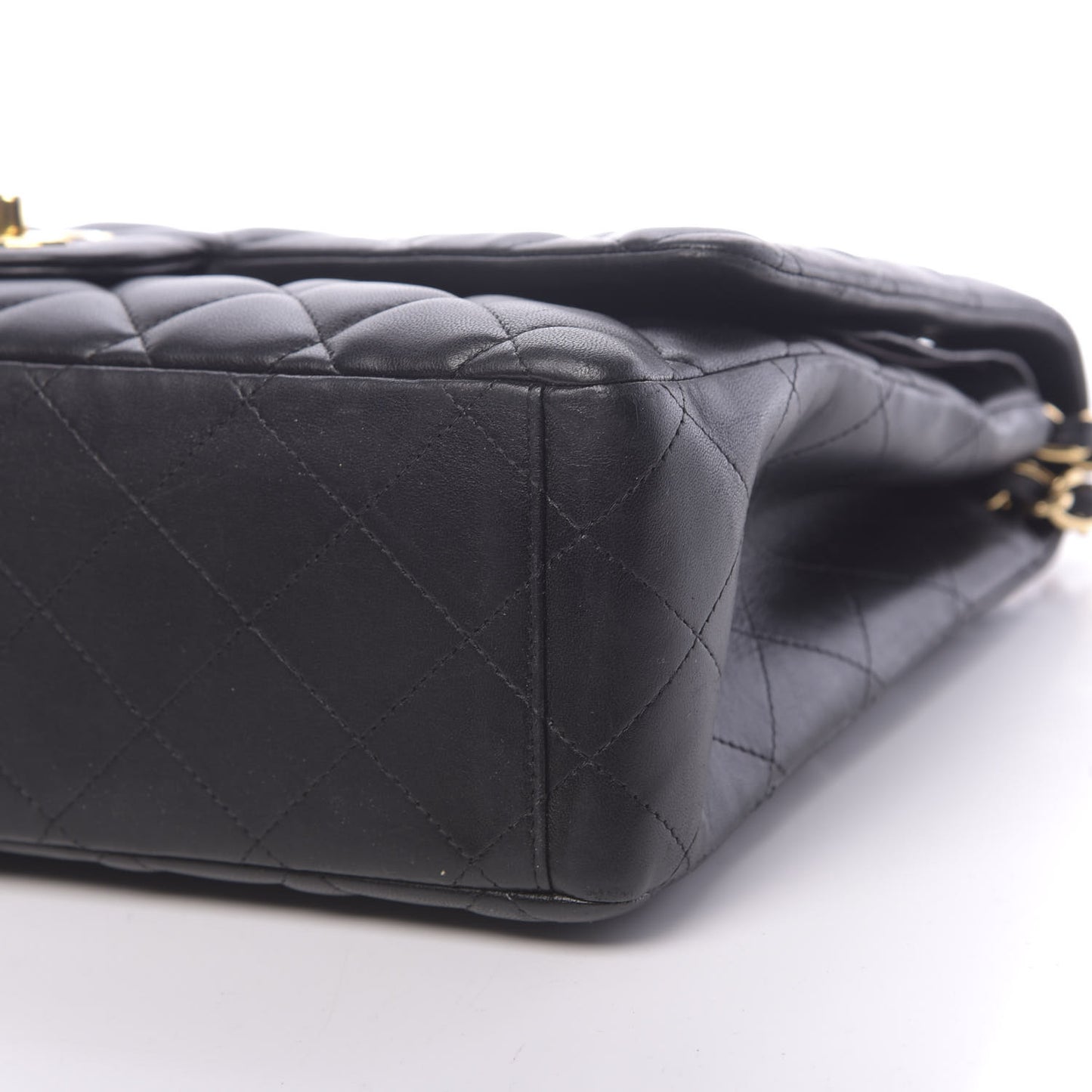 Lambskin Quilted Maxi Double Flap Black