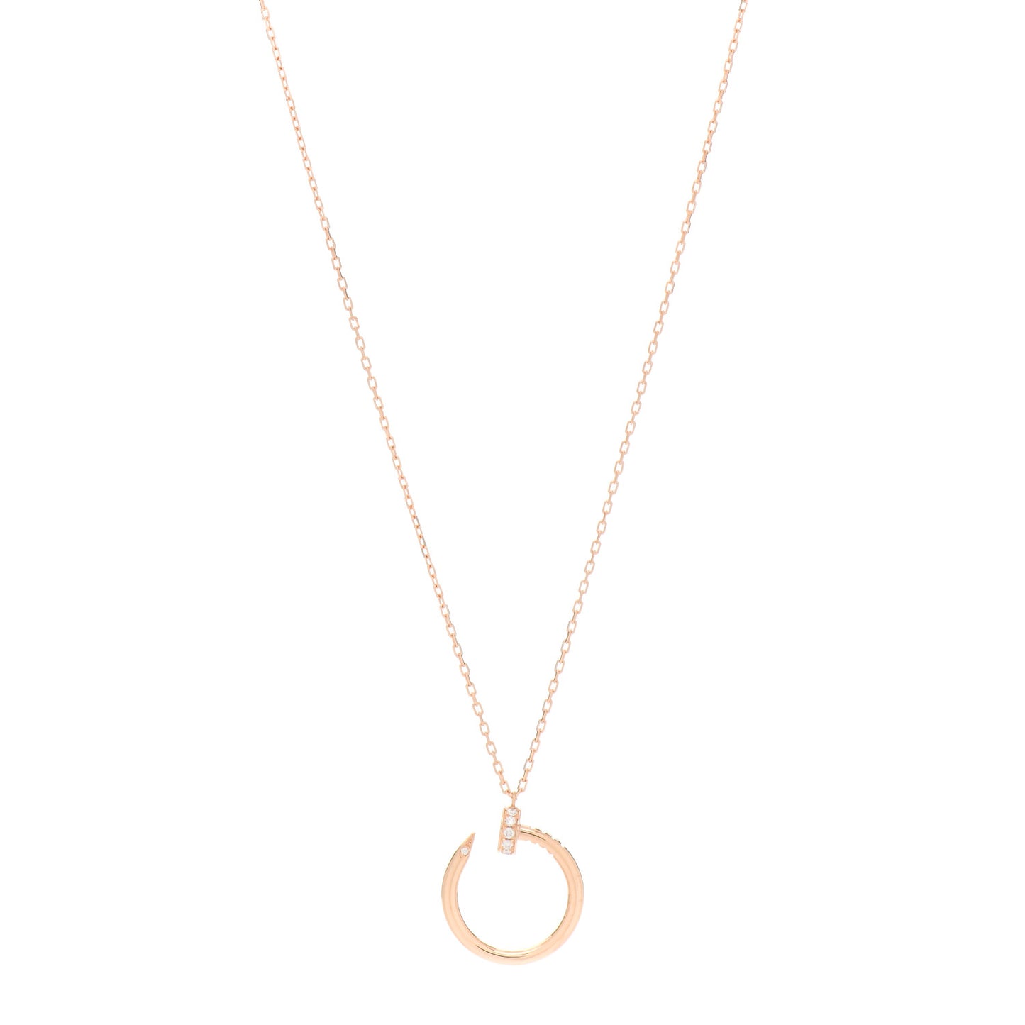 18K Pink Gold Diamond Juste Un Clou Pendant Necklace