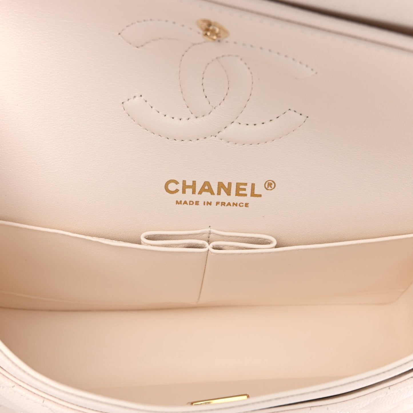 Caviar Quilted Small Double Flap White