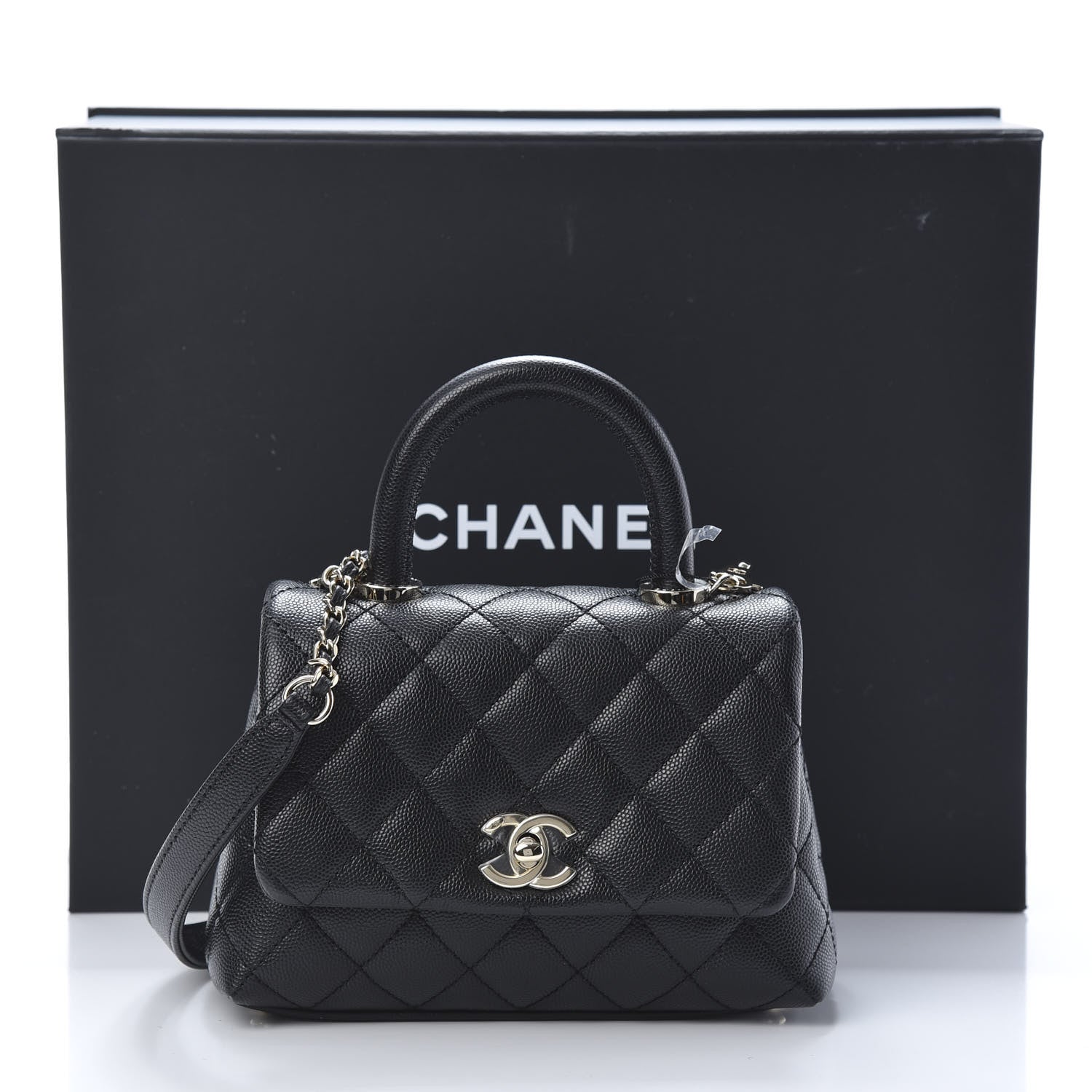 Chanel Caviar Quilted Extra Mini Coco Handle Flap Black 11 of 11