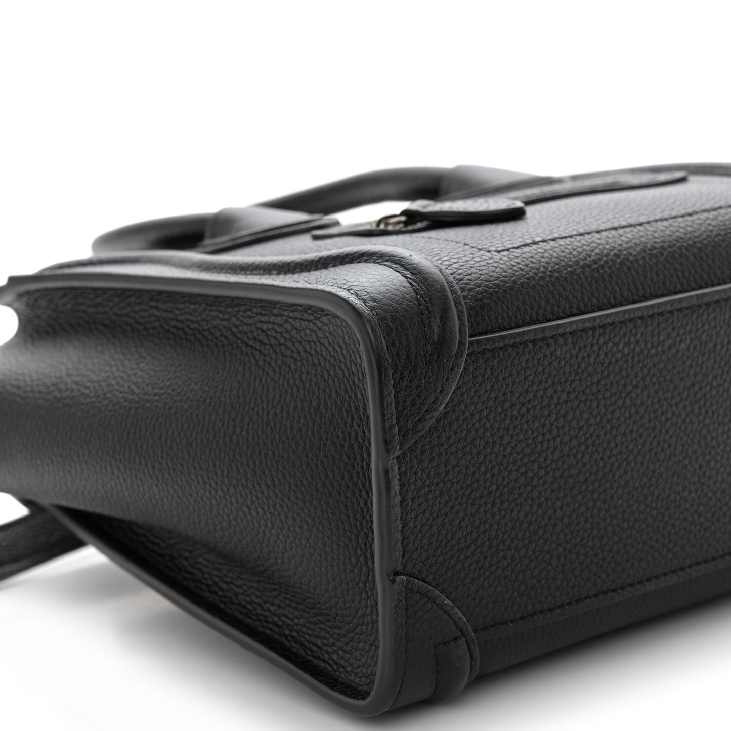 Drummed Calfskin Nano Luggage Black