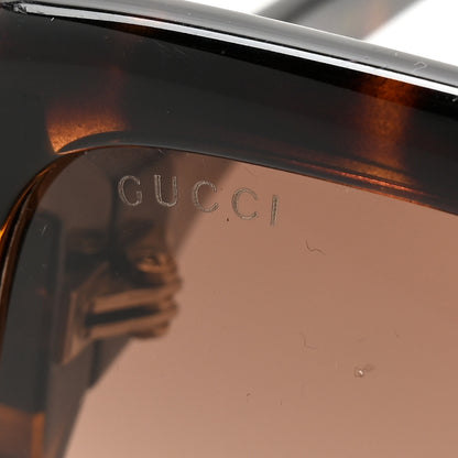 Gucci Acetate Square Frame Sunglasses GG0876S Tortoise 7 of 8