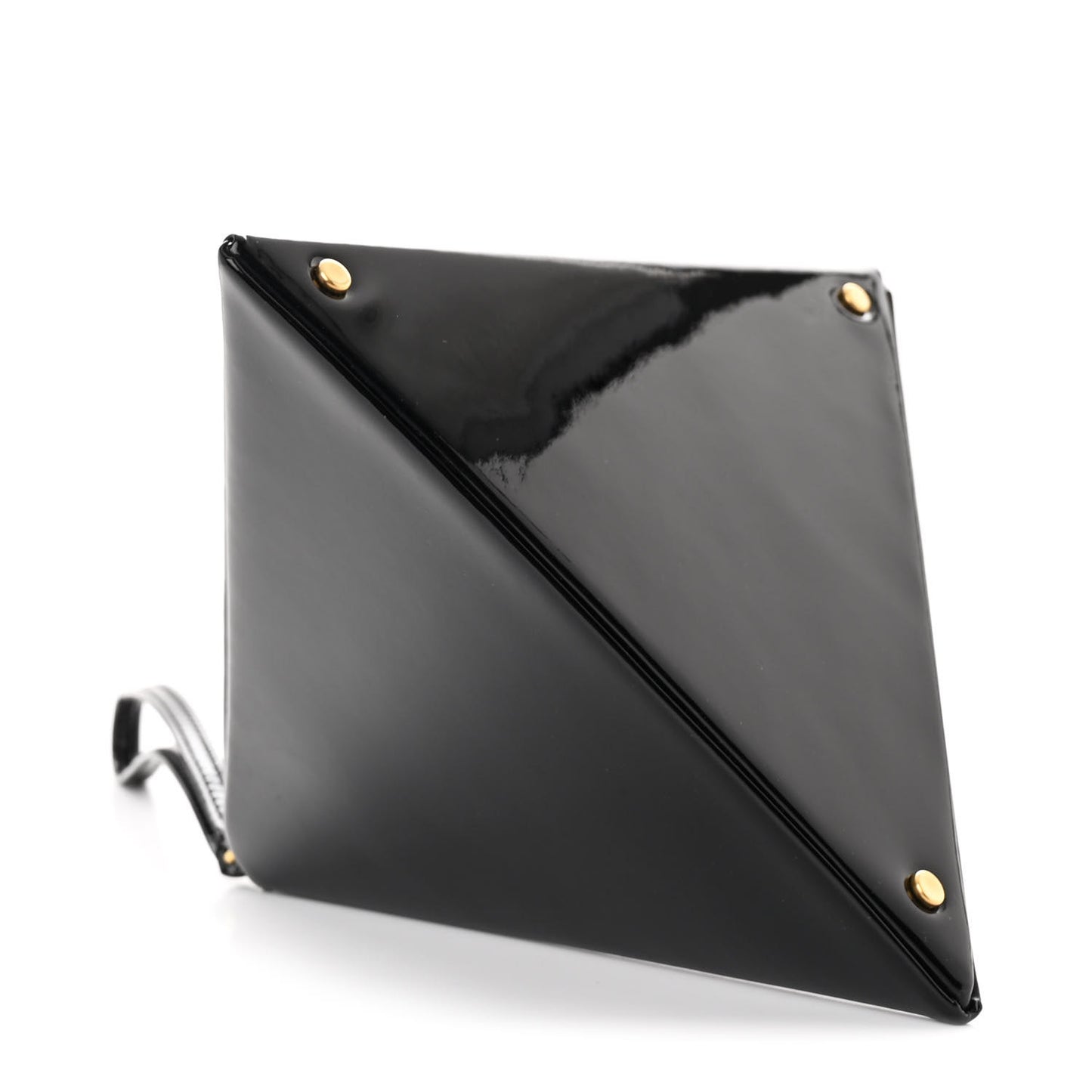 Patent Pyramid Clutch Black