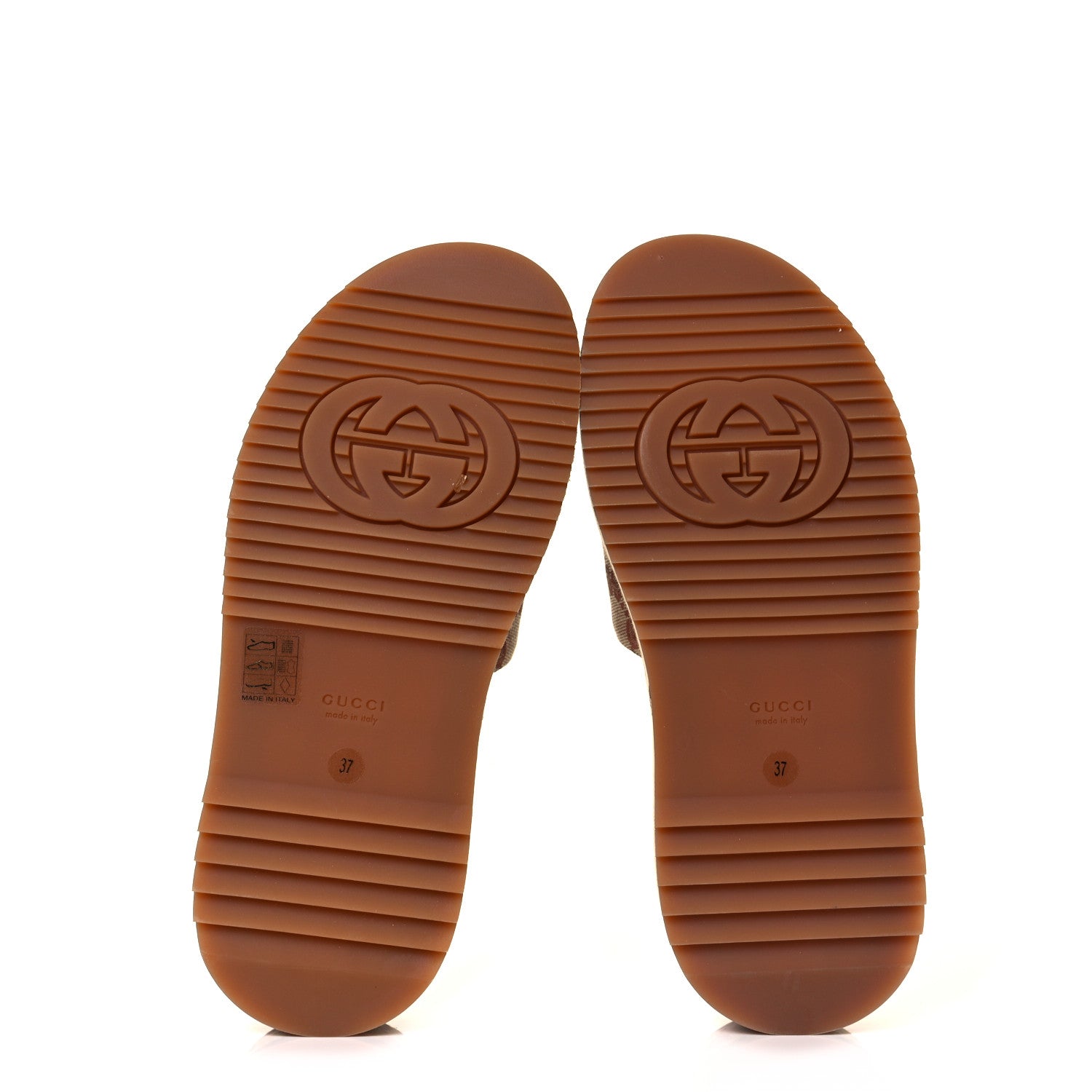 Gucci Canvas GG Monogram Angelina Platform Slide Sandals 37 Beige Ruggine 5 of 8