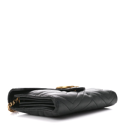 Gucci Calfskin Matelasse GG Marmont Chain Wallet Black 4 of 12
