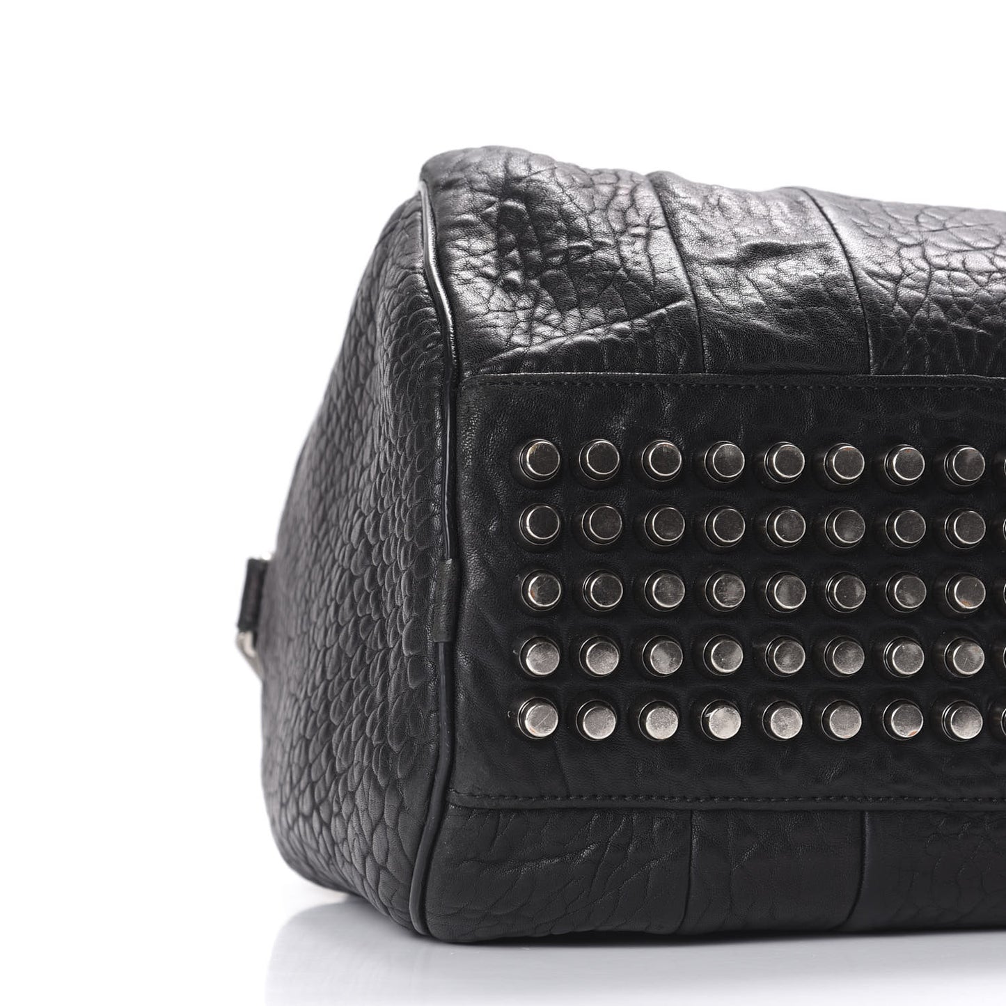 Pebbled Lambskin Rocco Black Silver Hardware