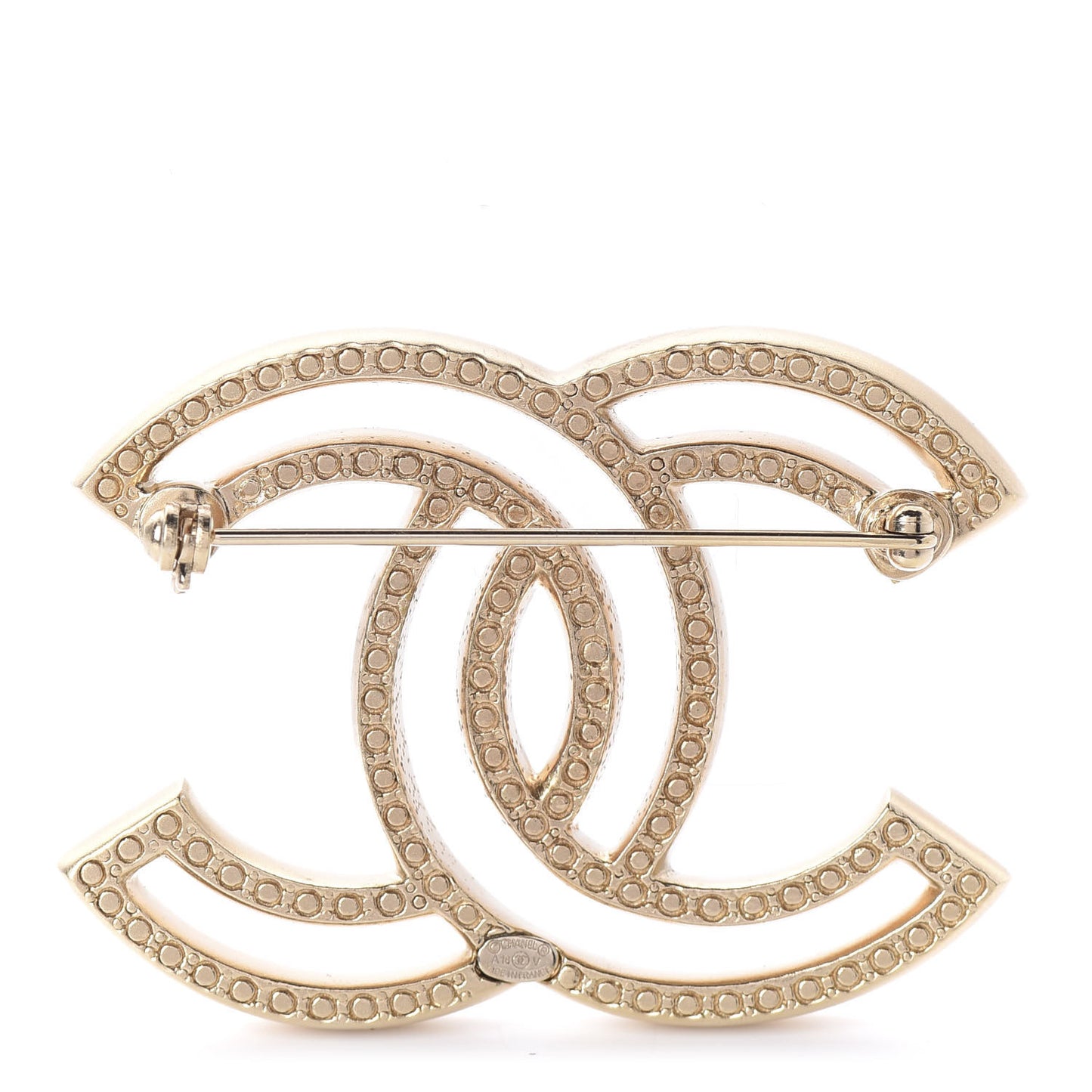 Crystal CC Brooch Light Gold