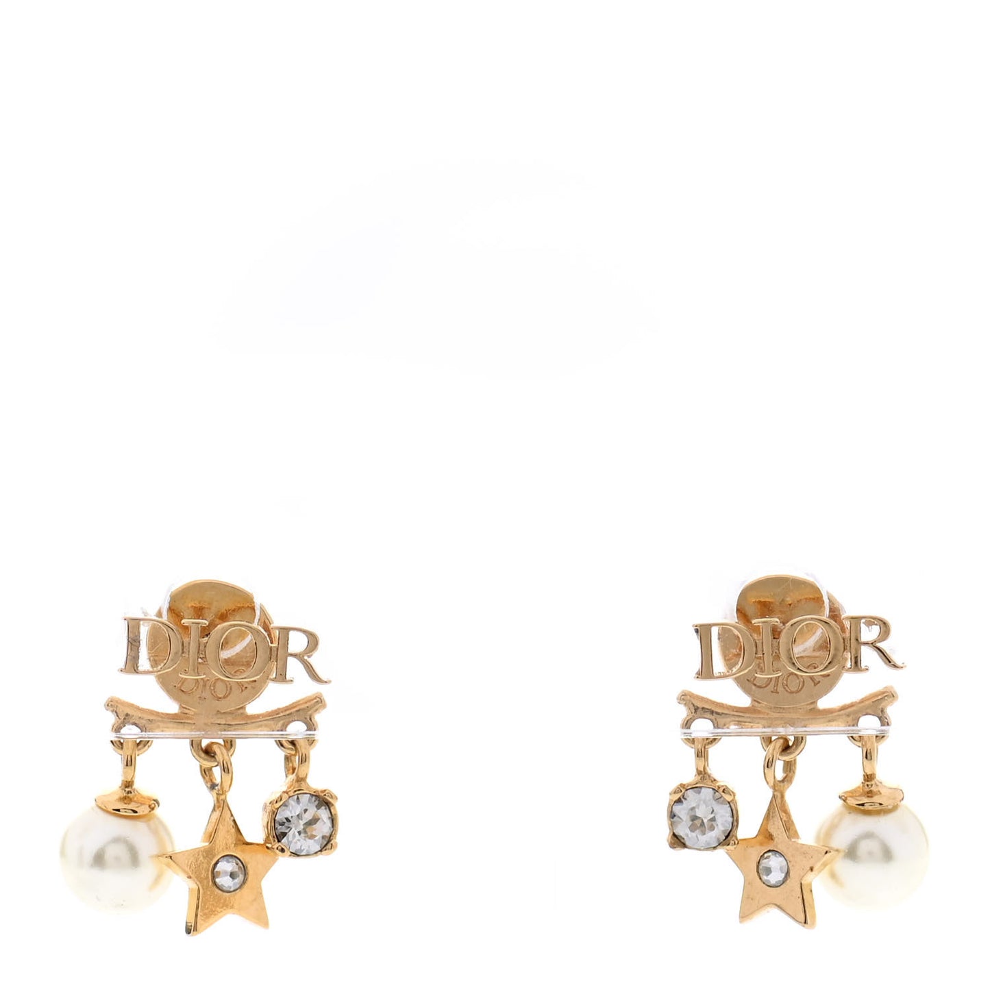 Pearl Crystal Dio(r)evolution Earrings Aged Gold