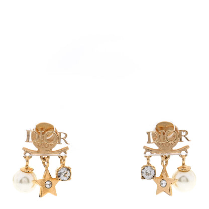 Christian Dior Pearl Crystal Dio(r)evolution Earrings Aged Gold 1 of 4
