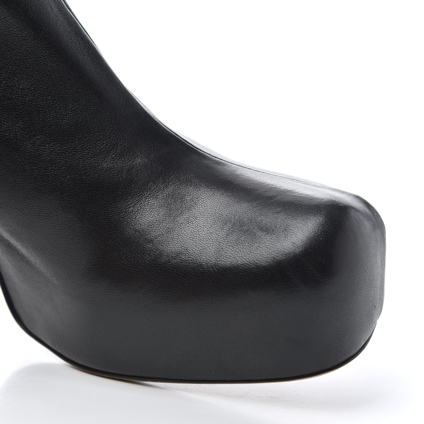 Nappa Platform Square Toe Ankle Boots 38 Black