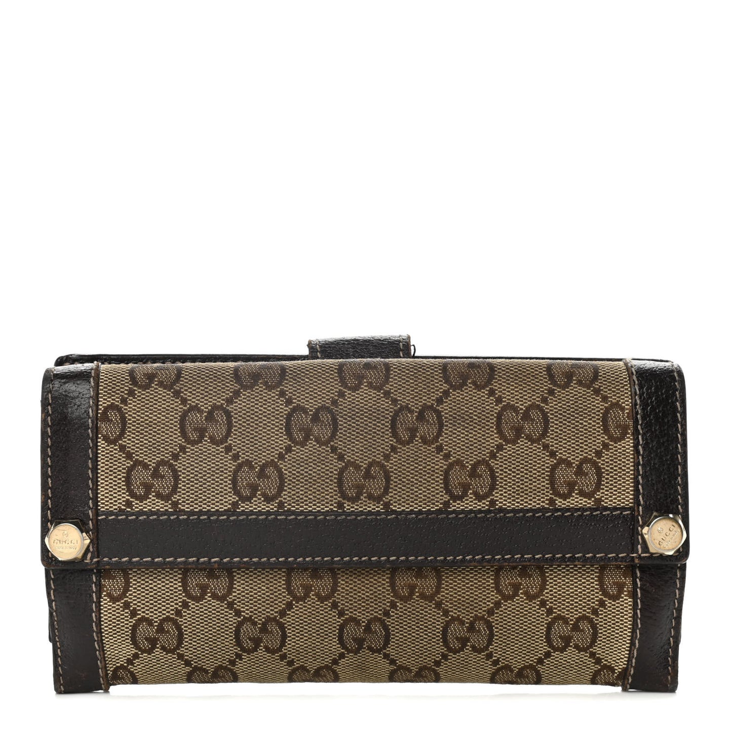 Crystal Monogram Continental Charmy Wallet Brown